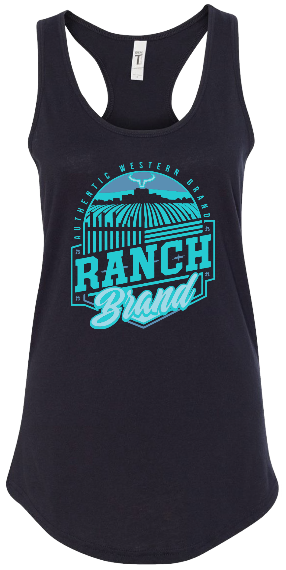 Camisole western noire, avec logo Ranch Brand bleu