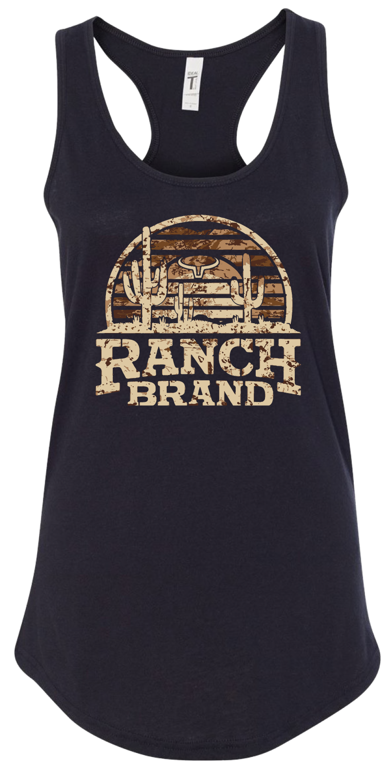 Camisole western gris, avec logo Ranch Brand beige