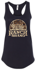 Camisole western gris, avec logo Ranch Brand beige