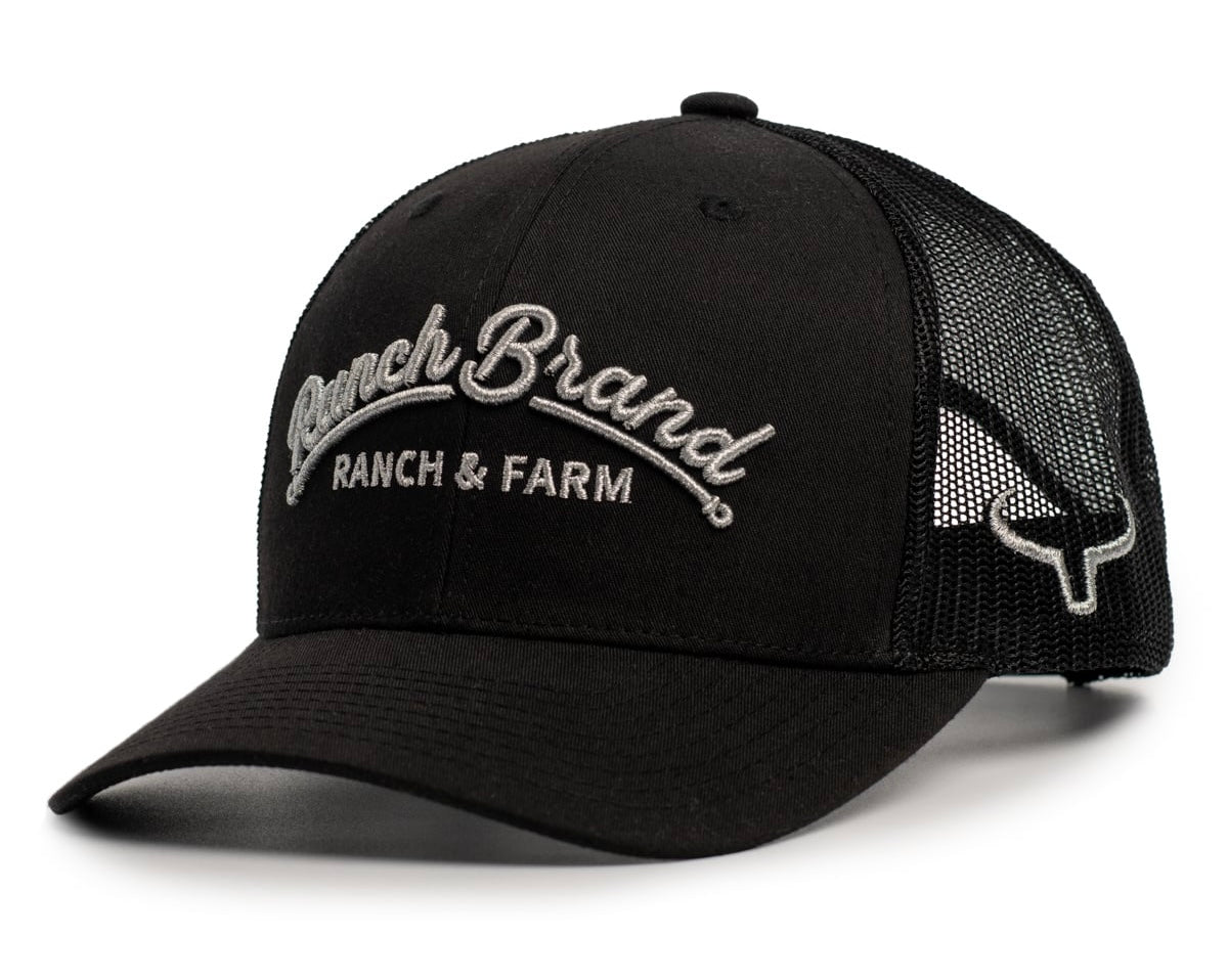 Casquette Ranch &amp; Farm | Noir &amp; Mesh Noir | Logo Silver
