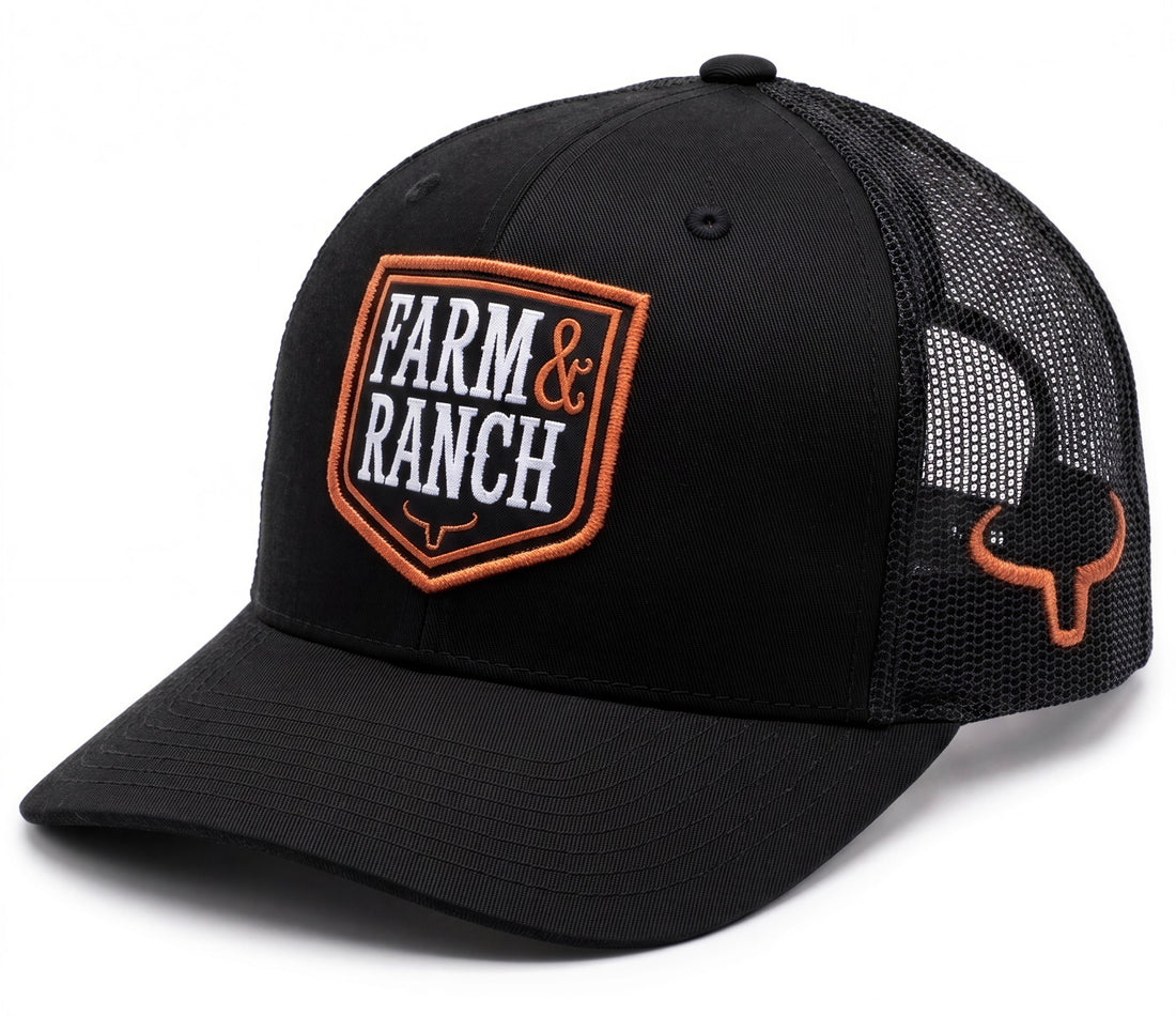 Casquette Patch 2 | Noir &amp; Mesh Noir | Orange