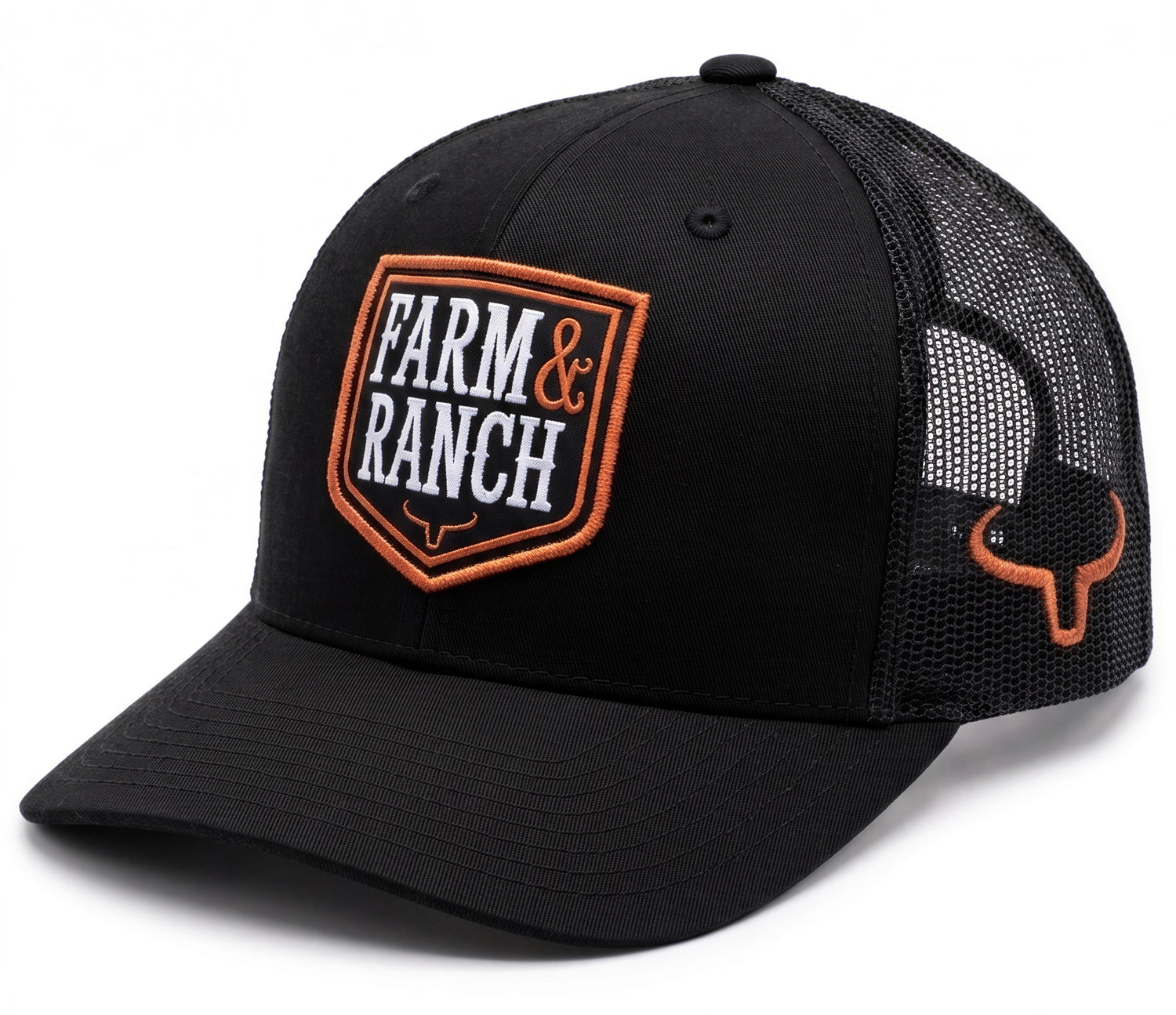 Casquette Patch 2 | Noir &amp; Mesh Noir | Orange