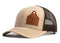 Casquette de camionneur western, de couleur beige et marron