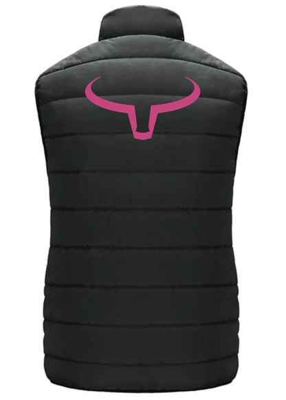 Ranch Brand | Lightweight Sleeveless Jacket for Women | Black Logo Rose