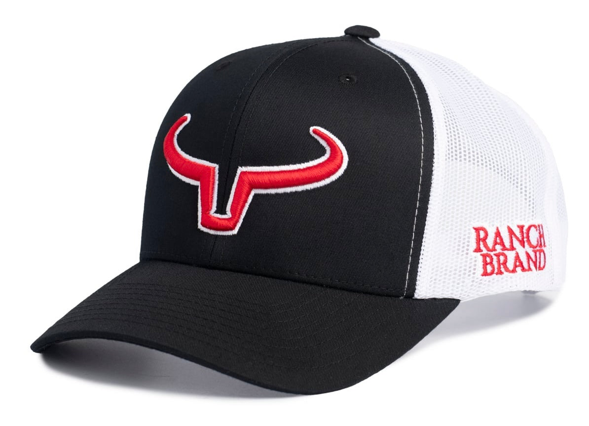 Rancher | Black &amp; White Mesh | Red &amp; White Logo