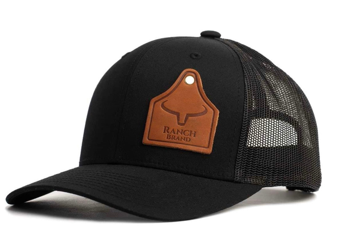 Casquette de camionneur western, de couleur noire et marron