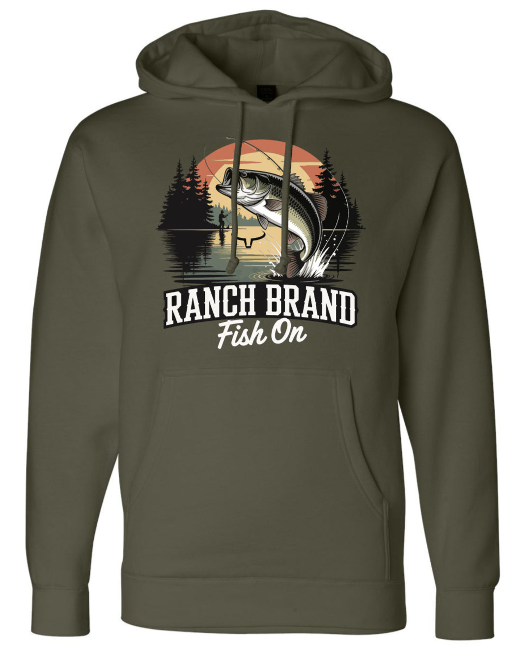 Ranch Brand | Hoodie Unisexe Fish On 2  | Army