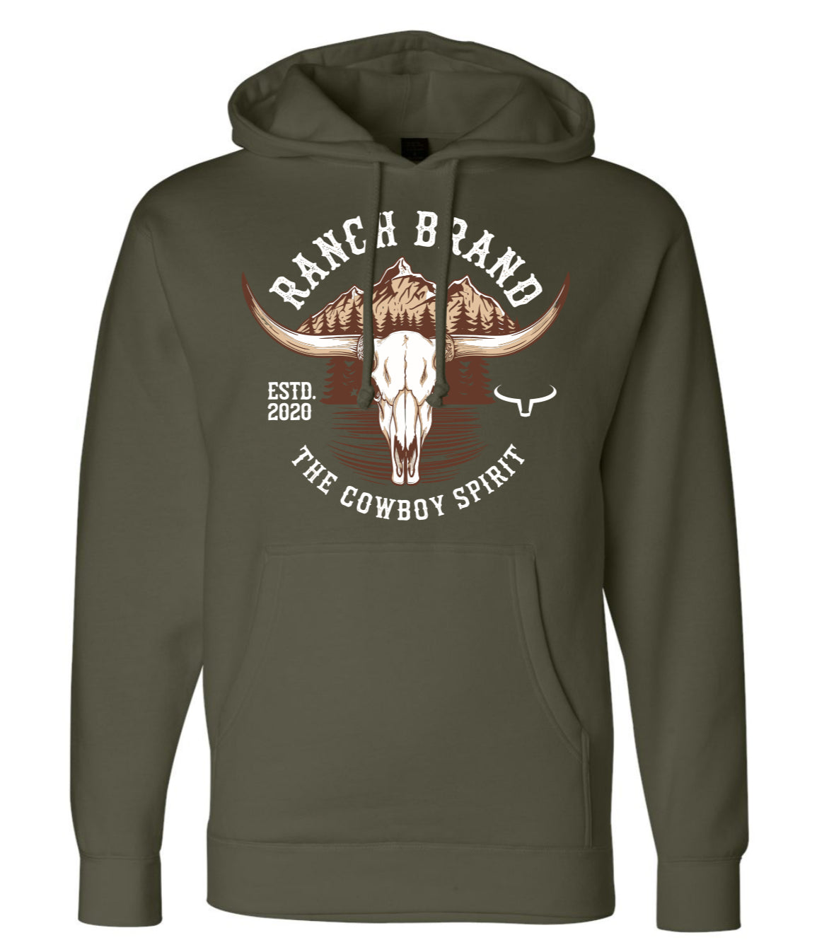 Ranch Brand | Unisex Hoodie Skull 6  | Army
