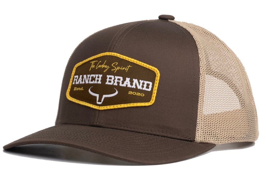 Ranch Patch | Brown &amp; Mesh Beige | Yellow logo