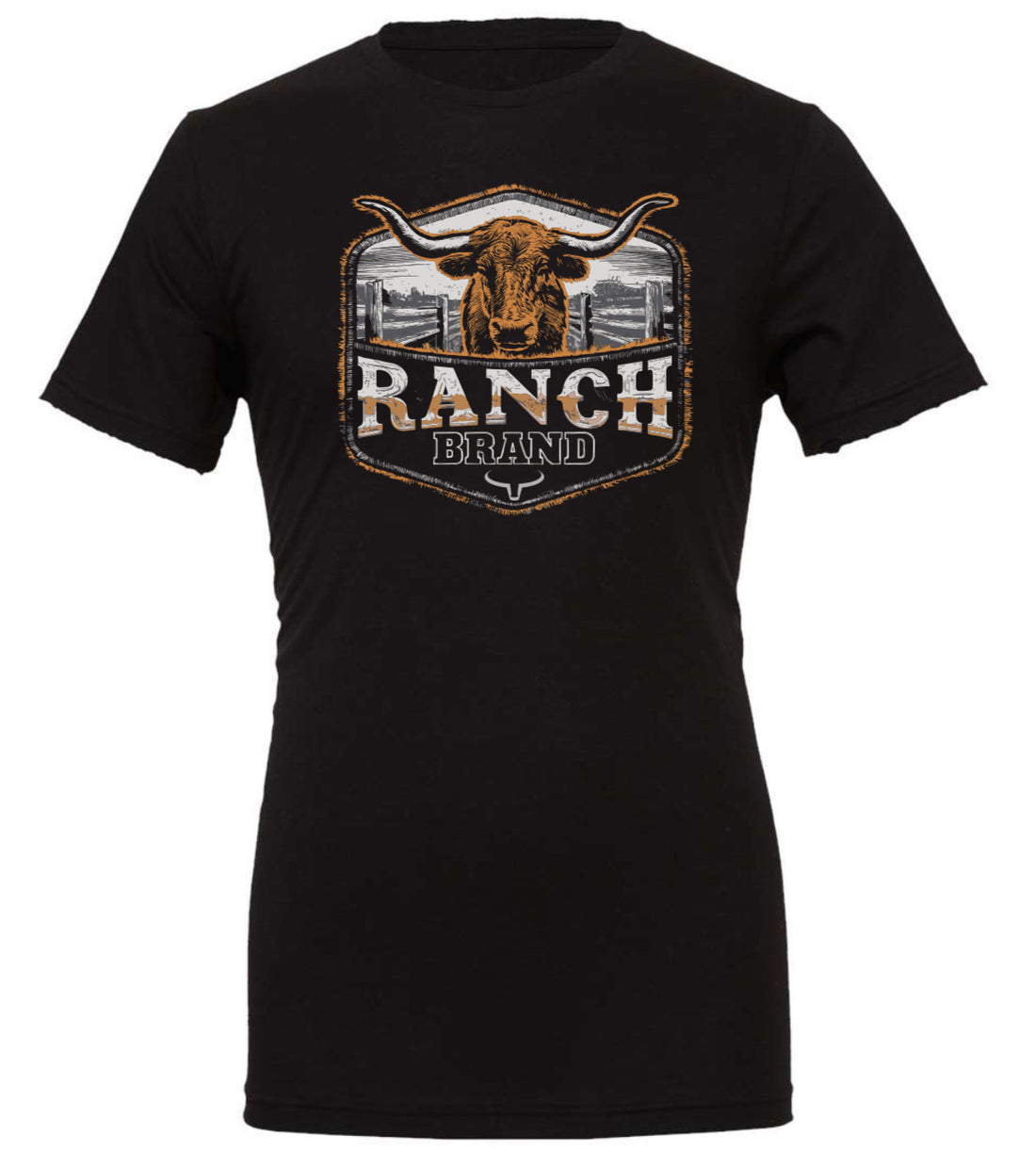 T-Shirt Homme Longhorn 5 Noir Ranch Brand