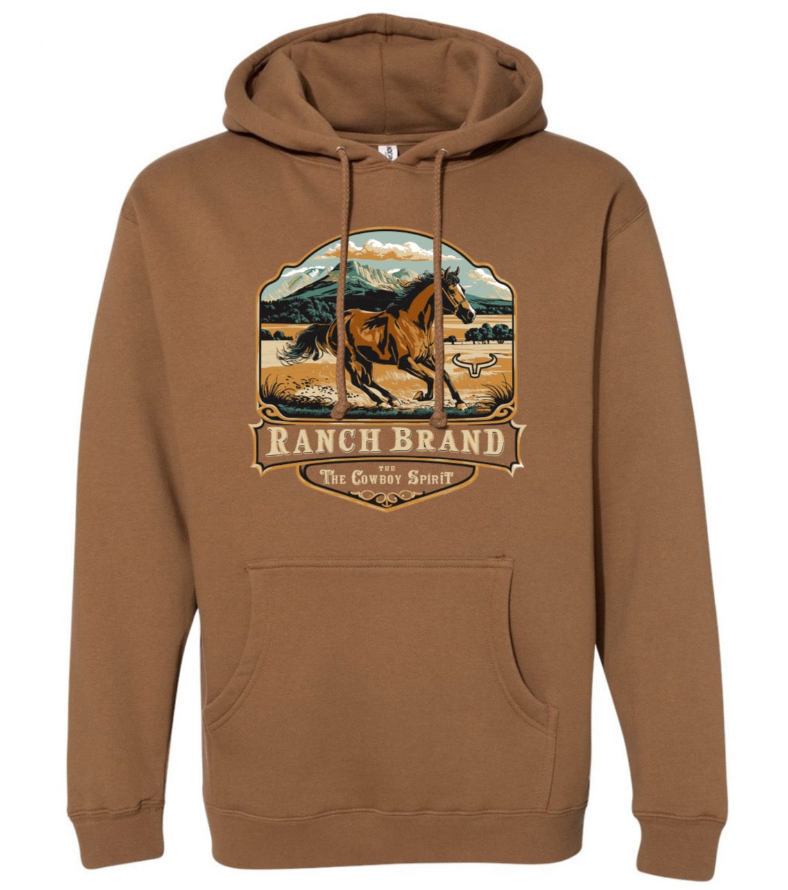 Ranch Brand | Unisex Hoodie Horse 6  | Saddle