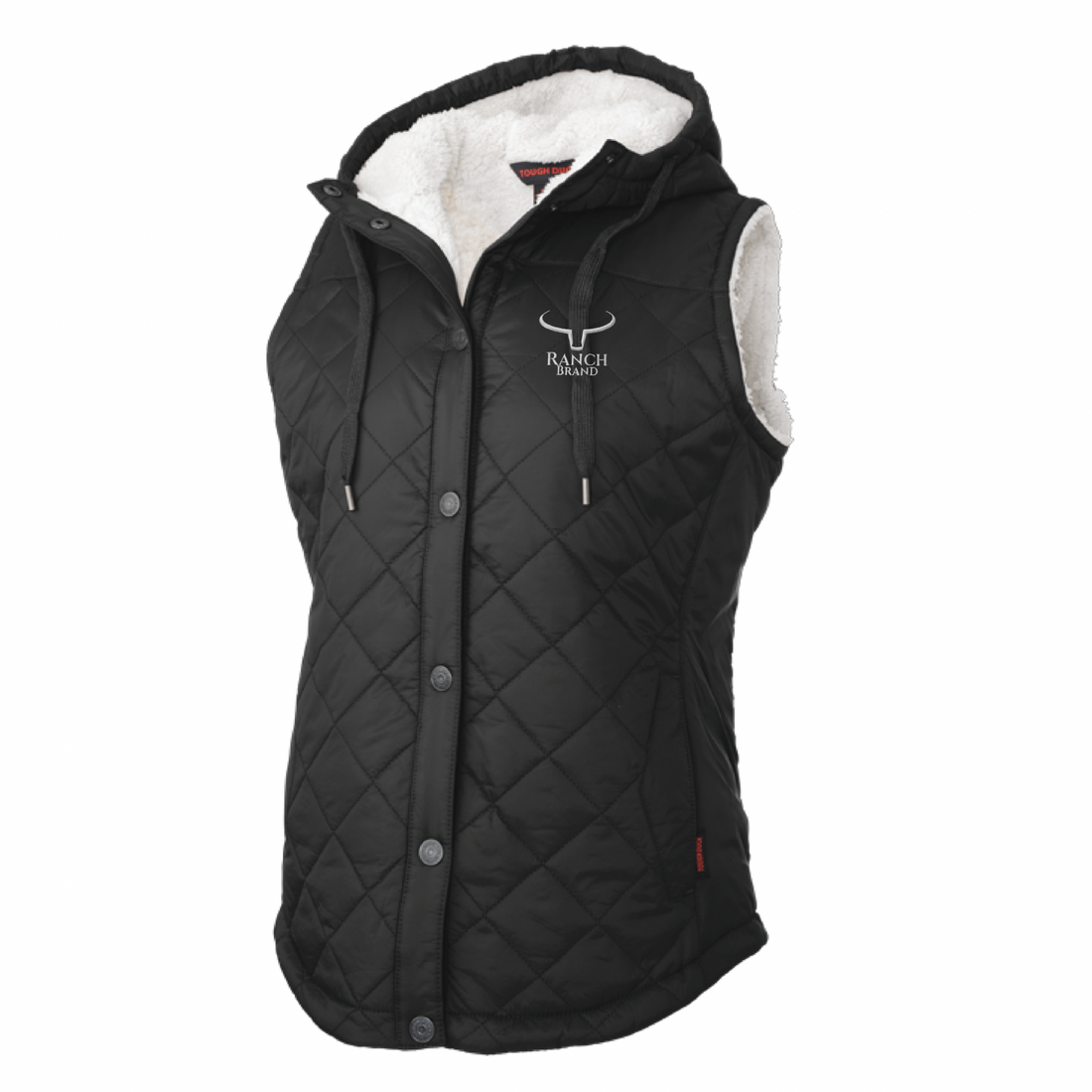 Ranch Brand | Veste matelassée à doublure Sherpa pour Femme | Noir Logo Silver