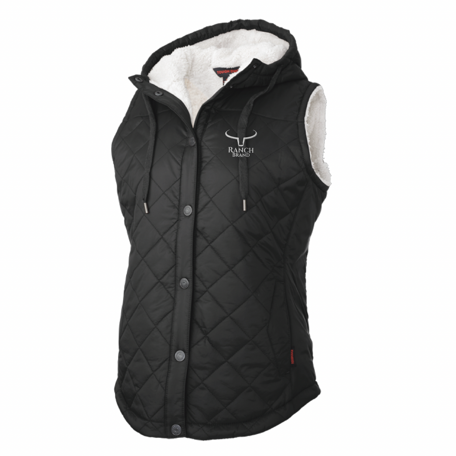 Ranch Brand | Veste matelassée à doublure Sherpa pour Femme | Noir Logo Silver