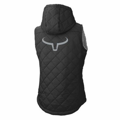 Ranch Brand | Veste matelassée à doublure Sherpa pour Femme | Noir Logo Silver