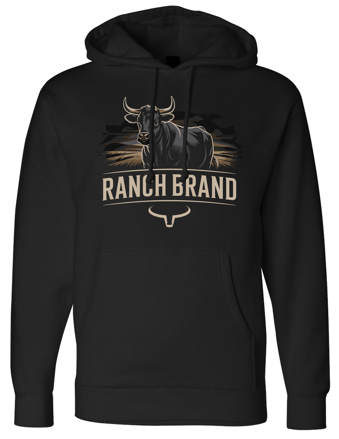 Ranch Brand | Hoodie Unisexe Angus  | Noir