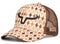 Casquette de camionneur western, a motifs de couleur marron et beige. Avec logo Ranch Brand