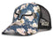 Casquette de camionneur western, a motifs fleurs blanches. Avec logo Ranch Brand noir