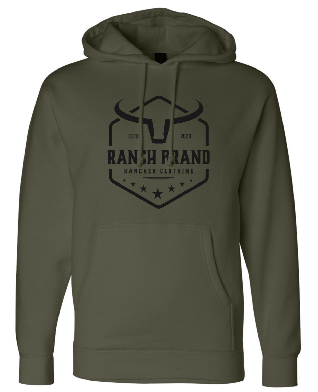 Ranch Brand | Hoodie Unisexe Lozange  | Army &amp; Noir