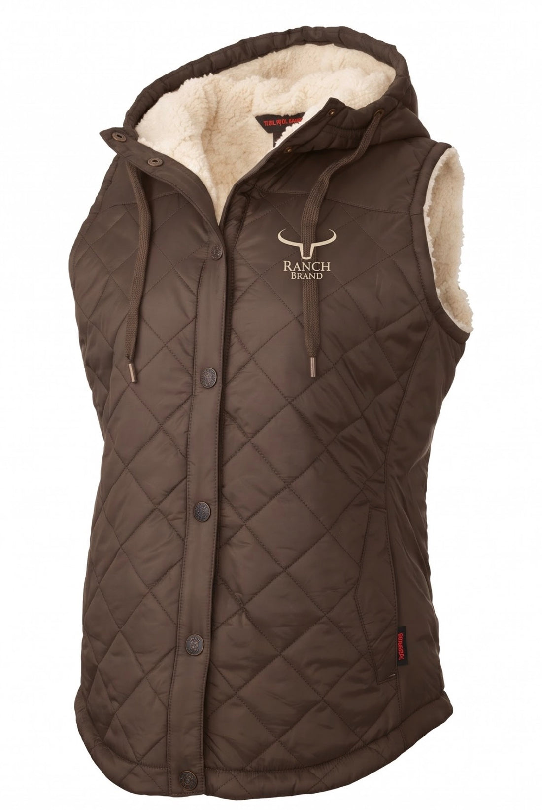 Ranch Brand | Veste matelassée à doublure Sherpa pour Femme | Brun Logo Tan