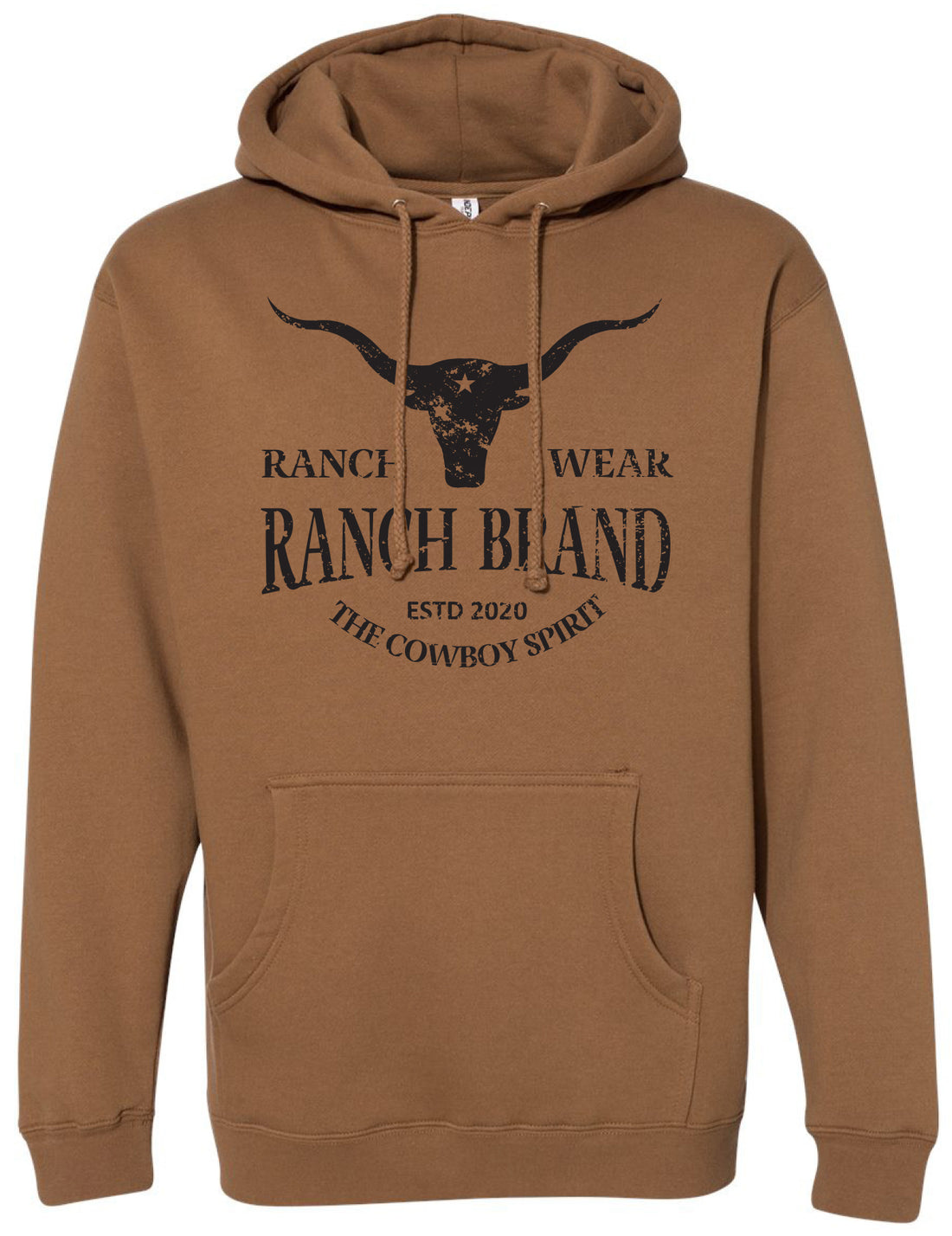 Ranch Brand | Unisex Longhorn Hoodie  | Saddle &amp; Black