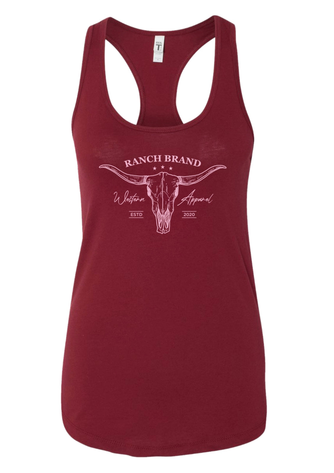 Ranch Brand | Tank Top Skull 2 Woman | Cardinal &amp; Pink