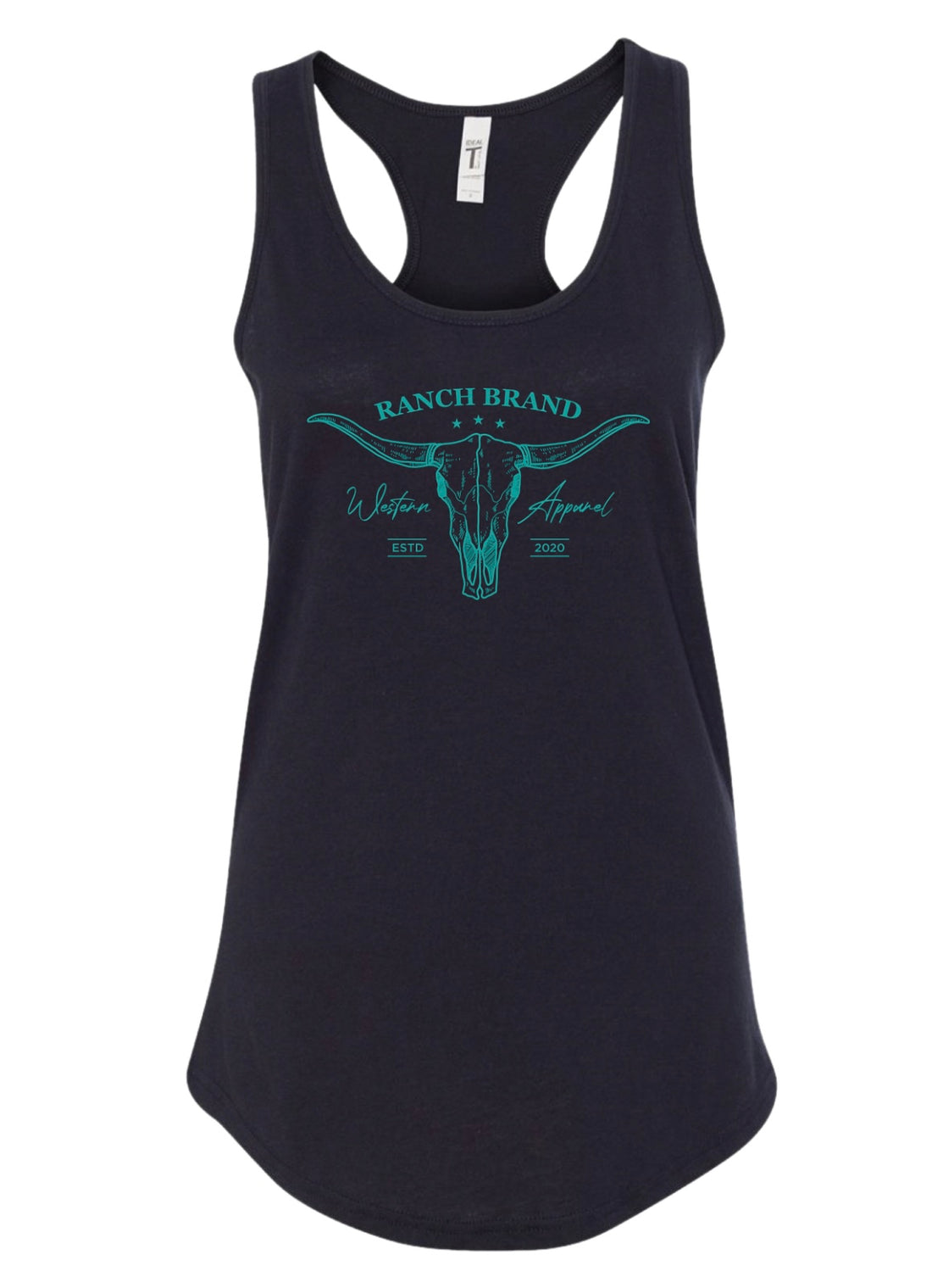 Ranch Brand | Tank Top Skull 2 Woman | Black &amp; Turquoise