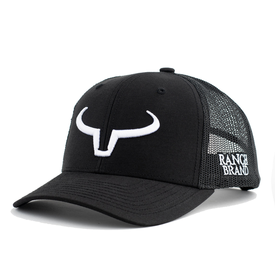 Rancher Enfant | Noir &amp; Mesh Noir | Logo Blanc