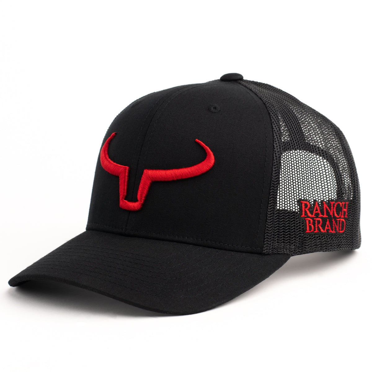 Rancher | Black &amp; Mesh Black | Red Logo