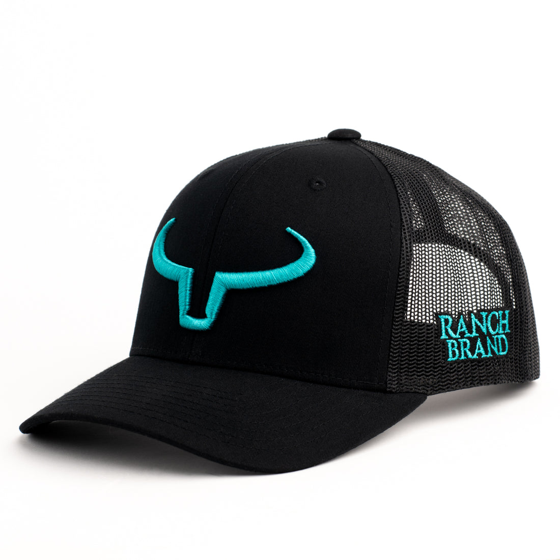 Rancher Enfant | Noir &amp; Mesh Noir | Logo Turquoise