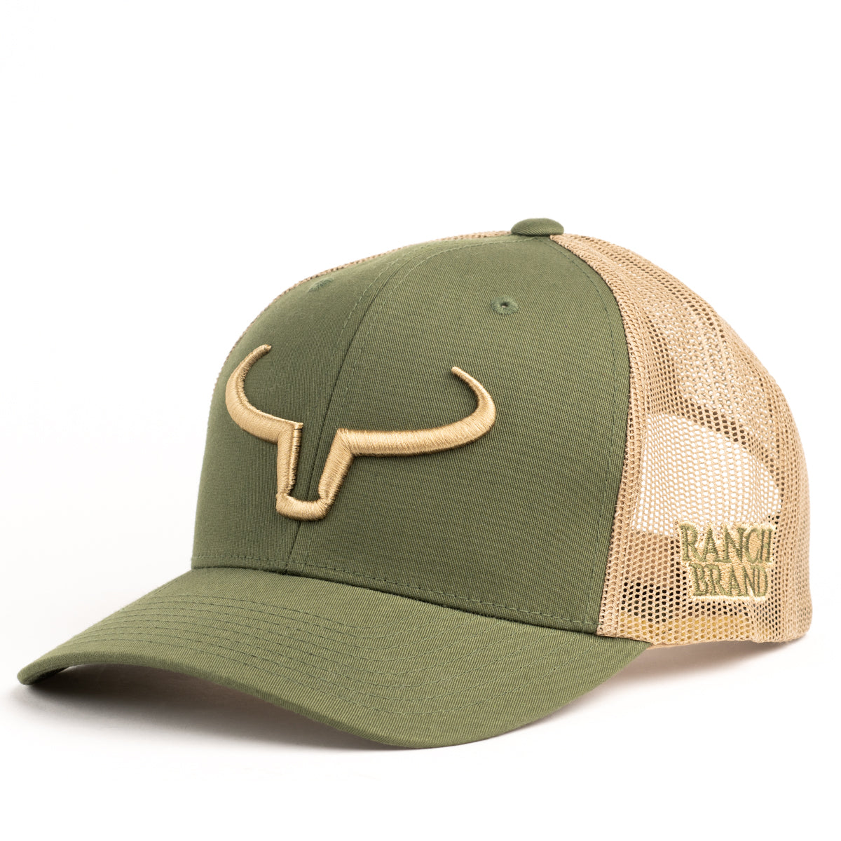 Rancher | Green Moss &amp; Beige Mesh | Logo Gold