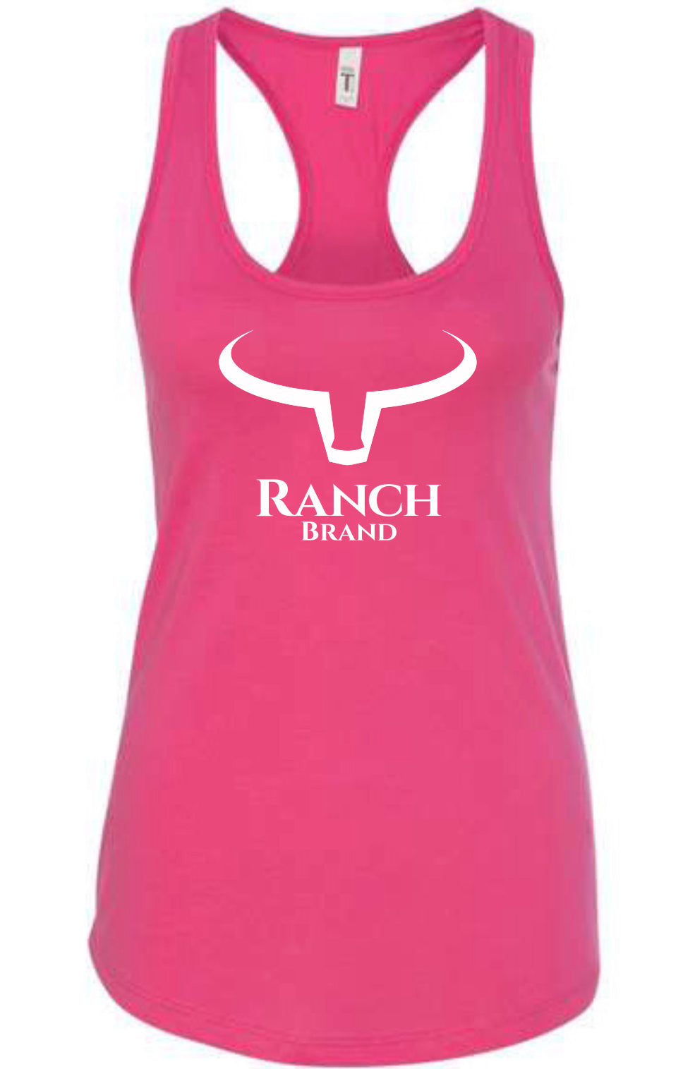 Camisole western rose, avec logo Ranch Brand blanc