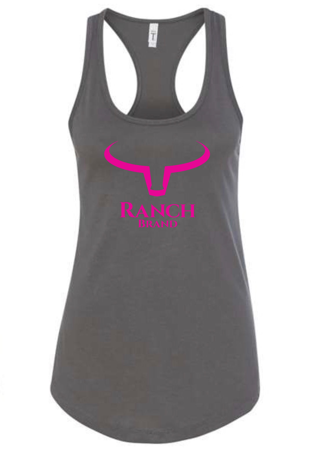 Camisole western grise, avec logo Ranch Brand rose