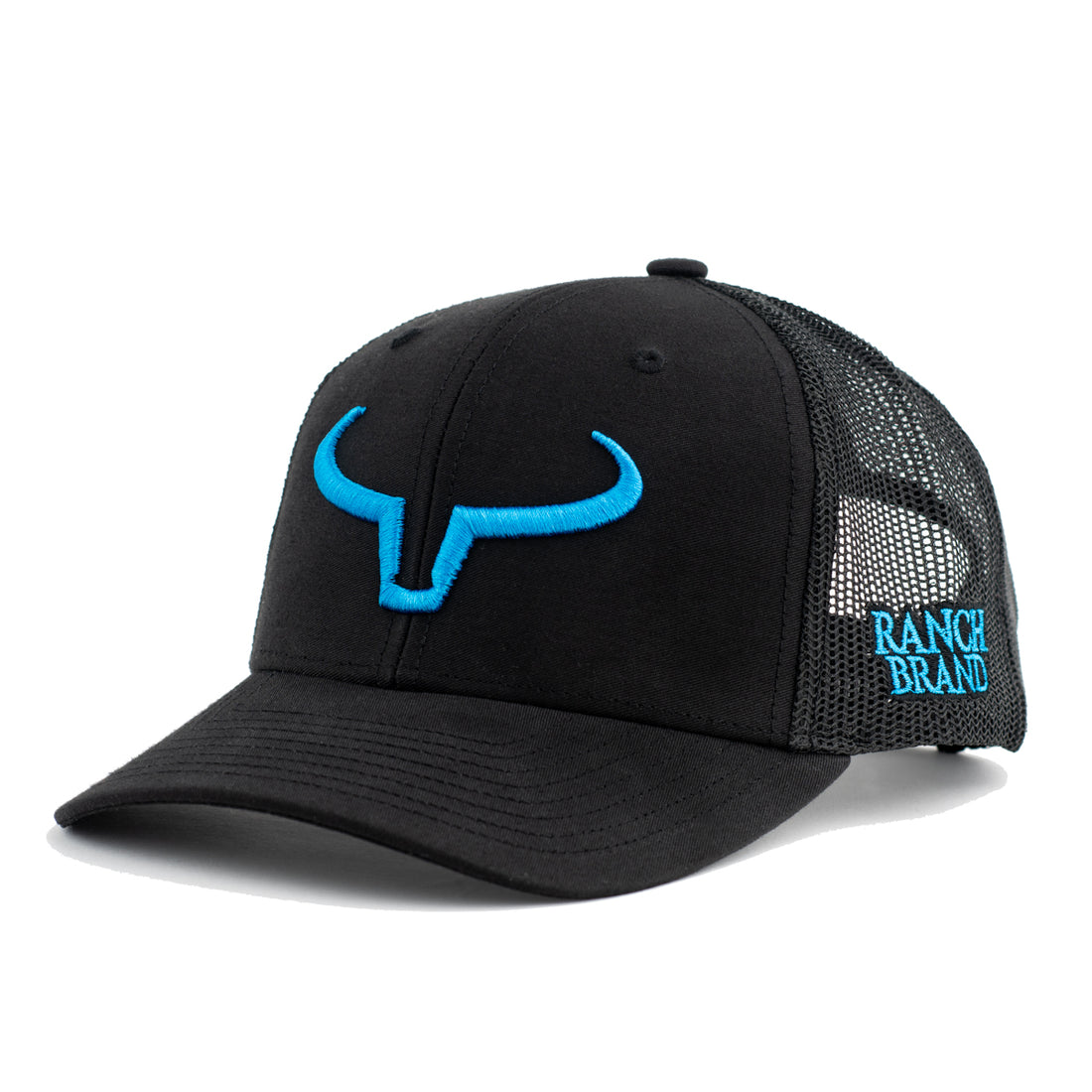 Rancher Enfant | Noir&amp; Mesh Noir | Logo Bleu