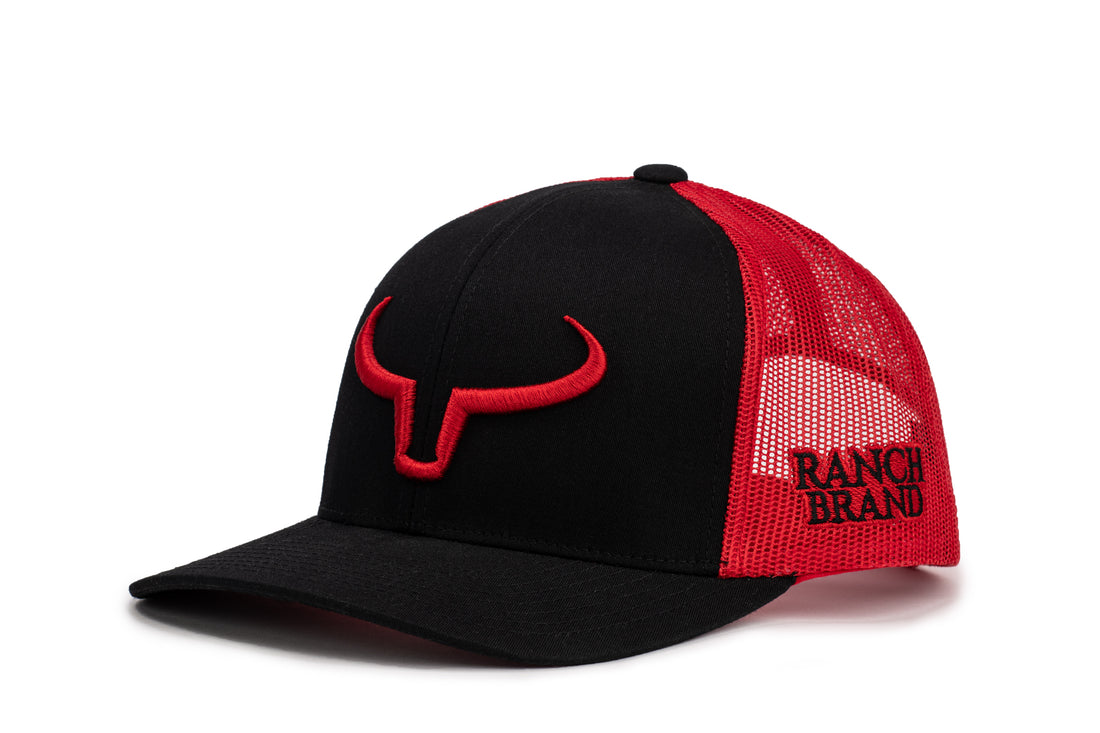 Rancher | Black &amp; Red Mesh | Red Logo