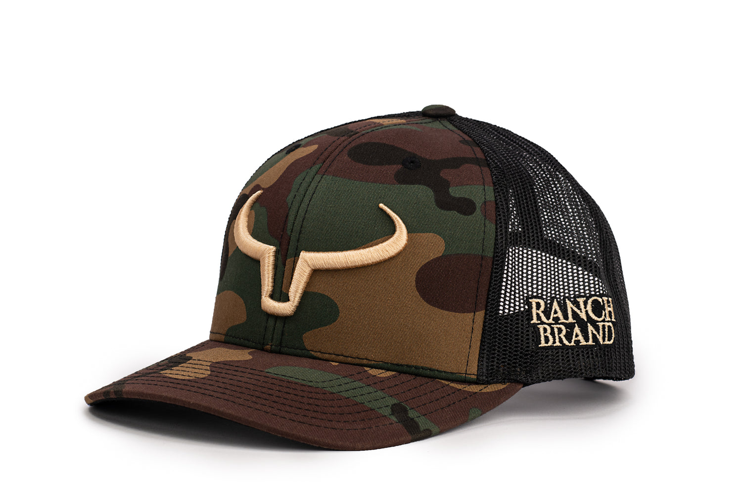 Rancher | Camo &amp; Mesh Black | Logo Gold