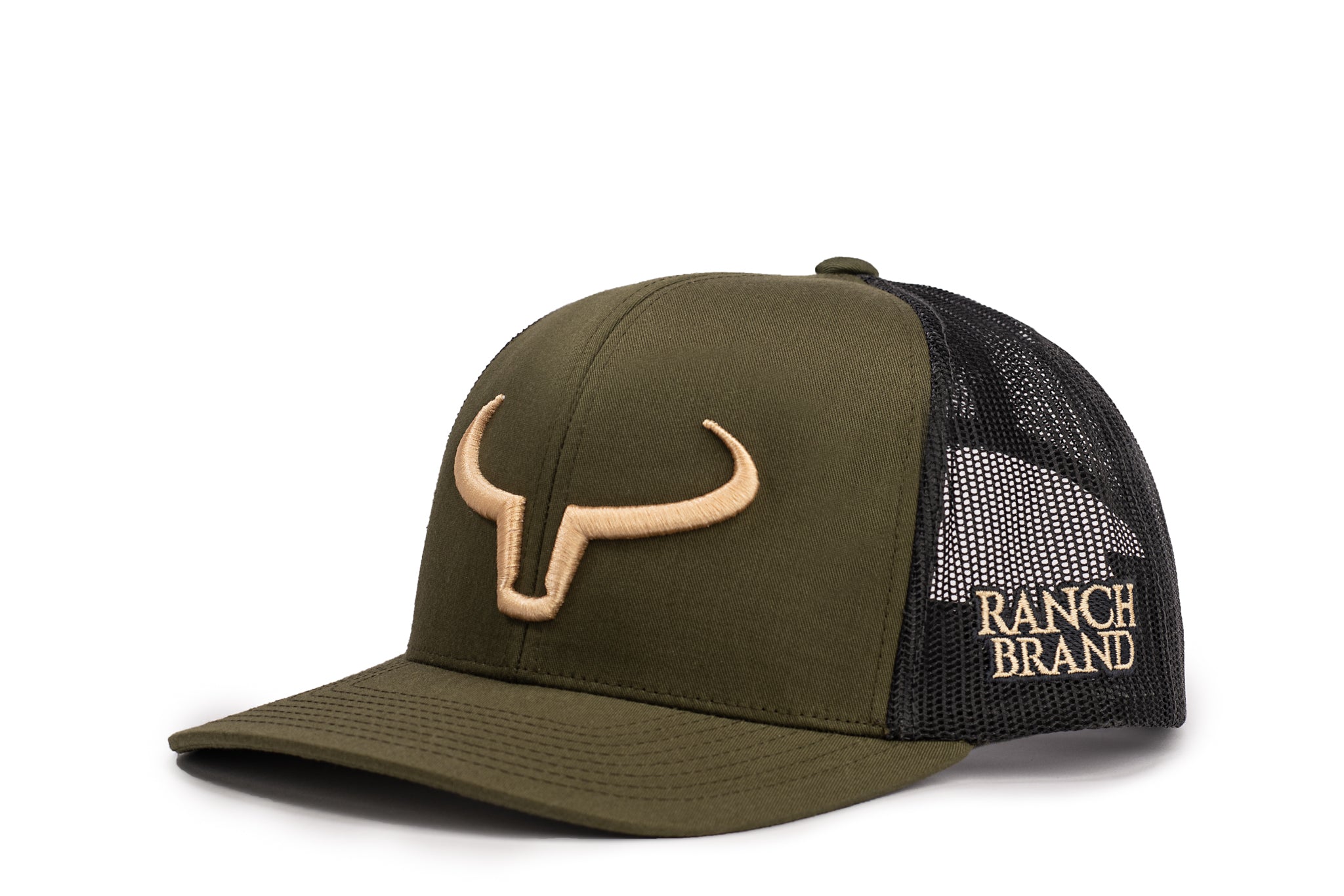 Rancher | Green Moss &amp; Black Mesh | Logo Gold