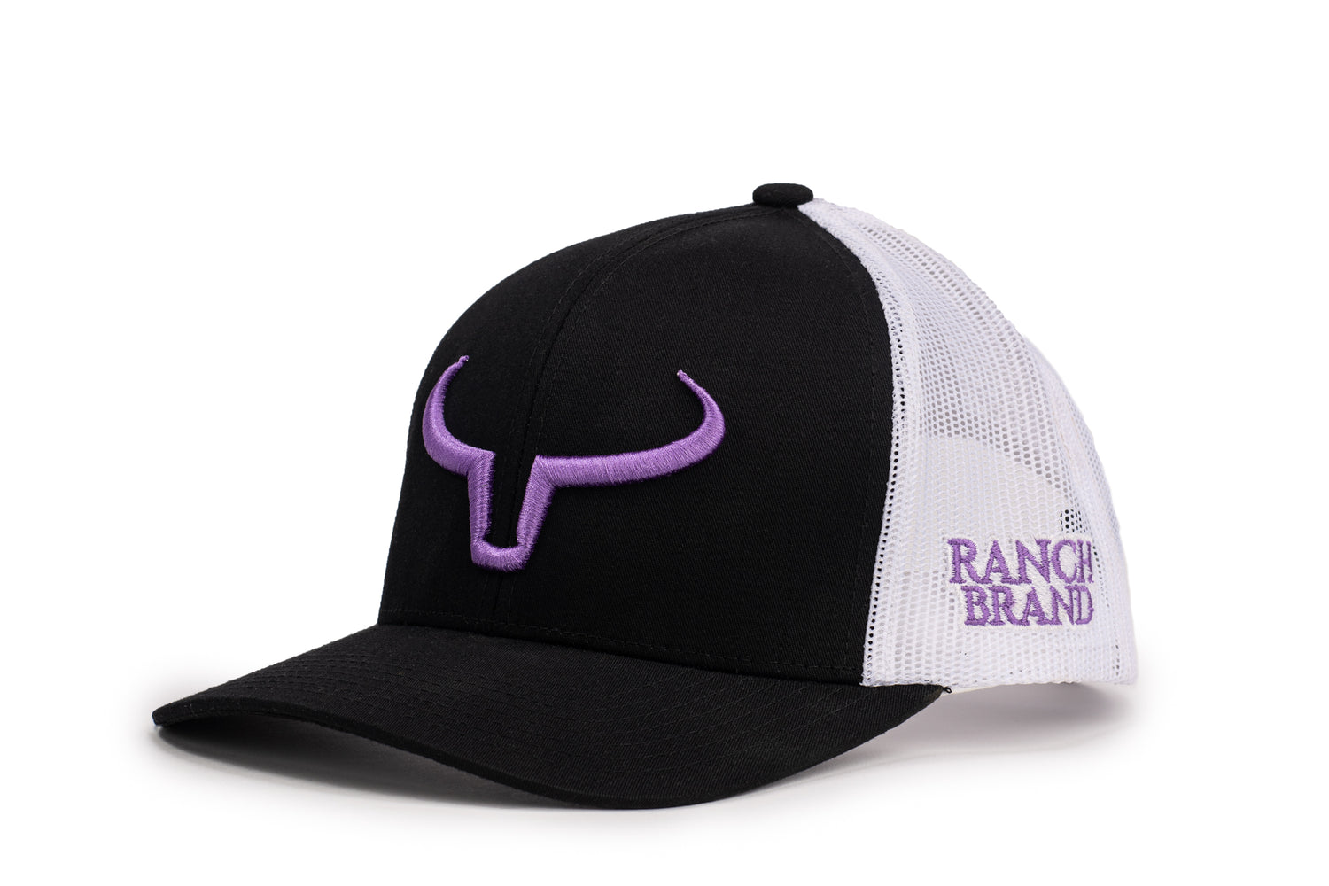 Rancher | Black &amp; White Mesh | Purple Logo