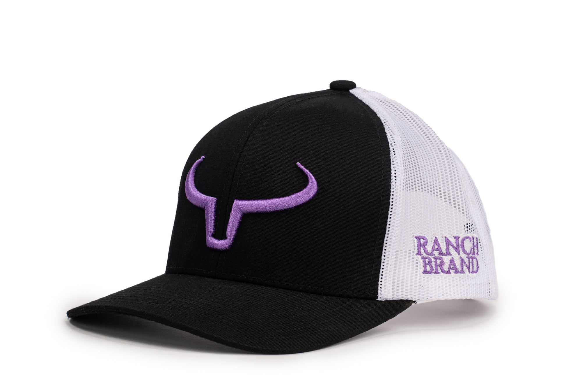 Rancher | Noir & Mesh Blanc | Logo Mauve
