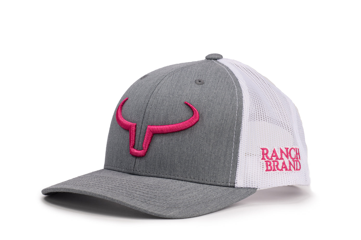 Rancher | Pale Gray &amp; White Mesh | Logo Rose