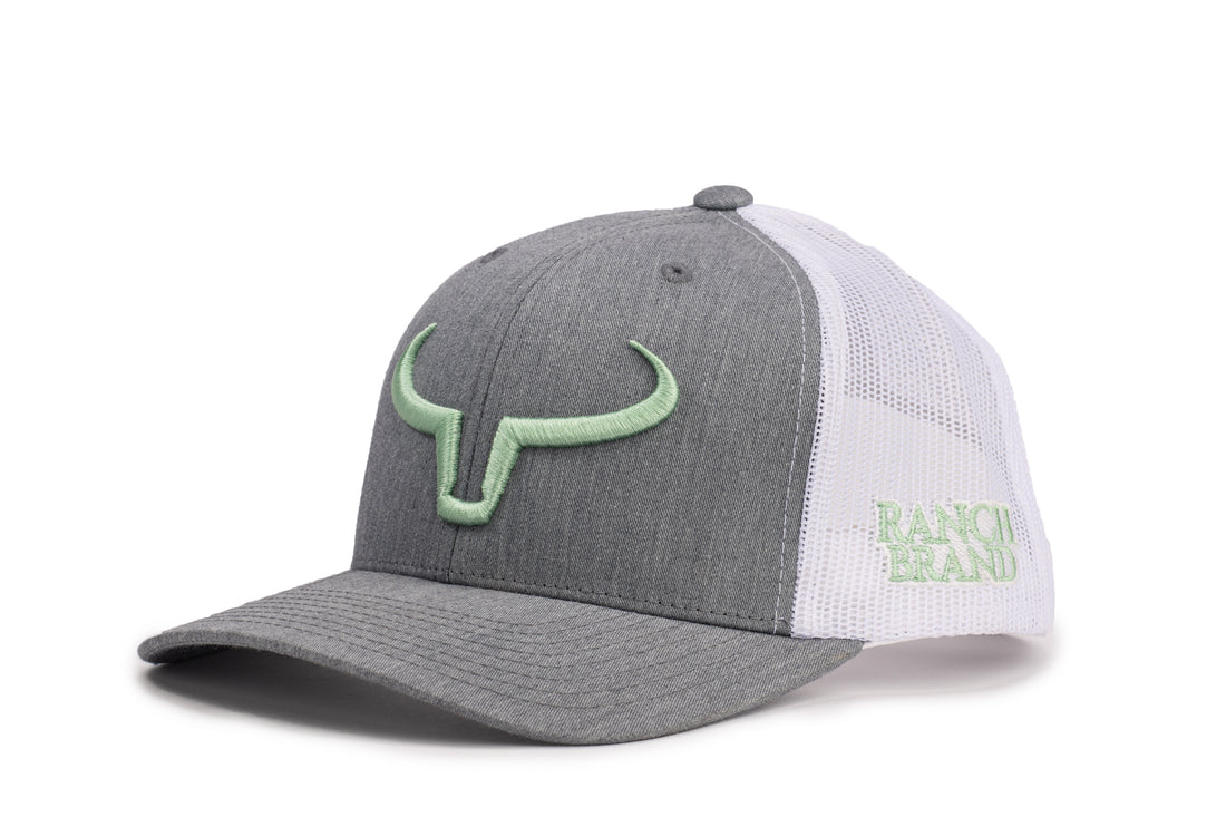 Rancher | Gris Pâle &amp; Mesh Blanc | Logo Menthe