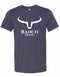 T-shirt western bleu marine, avec Logo Ranch brand blanc