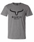 T-shirt western gris, avec Logo Ranch brand noir