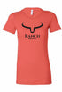 T-shirt western rose, avec Logo Ranch brand noir