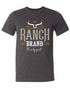 T-shirt western gris, avec Logo Ranch brand blanc