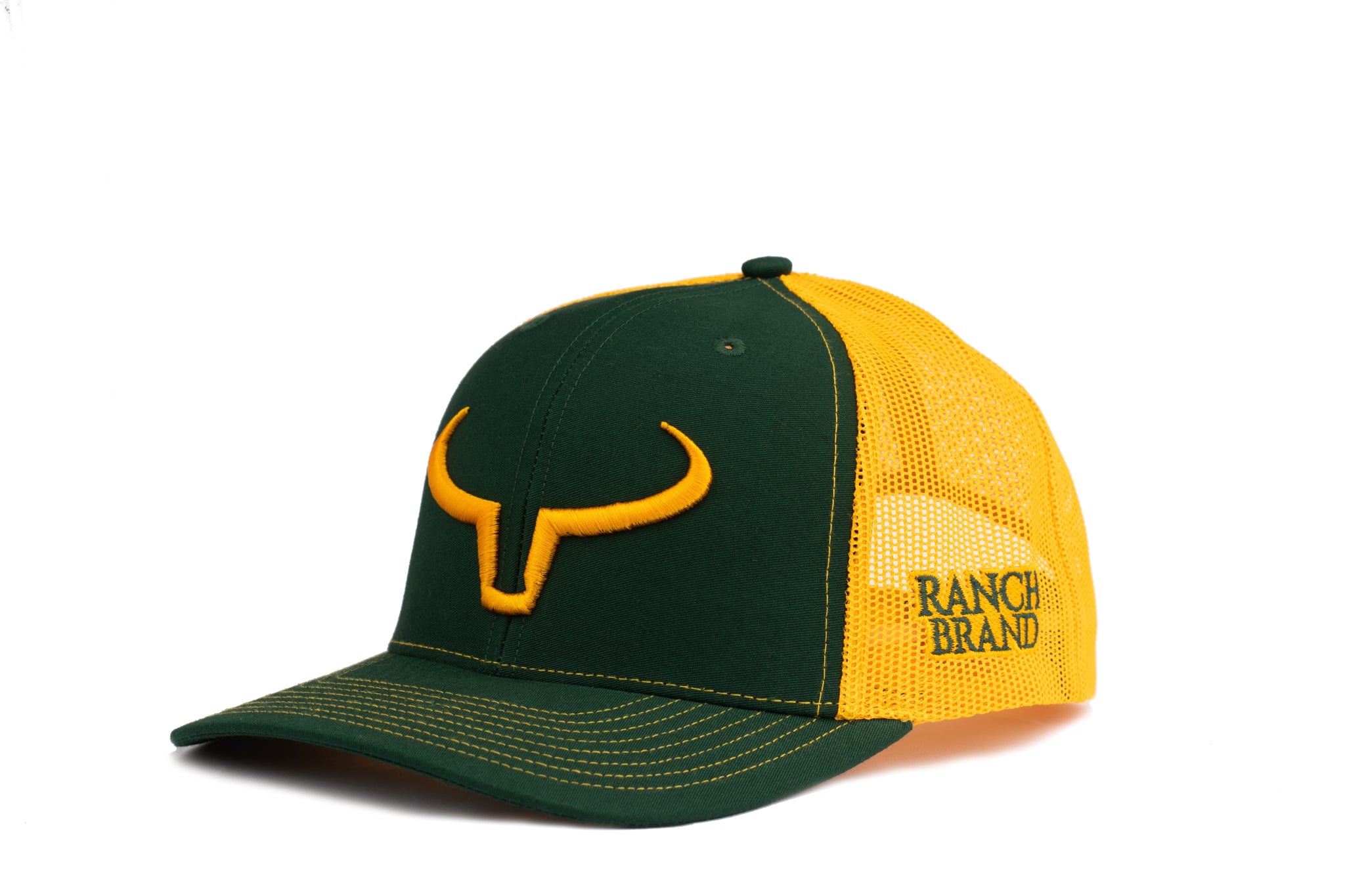 Rancher Green Yellow Mesh Yellow Logo Ranch Brand Clothing