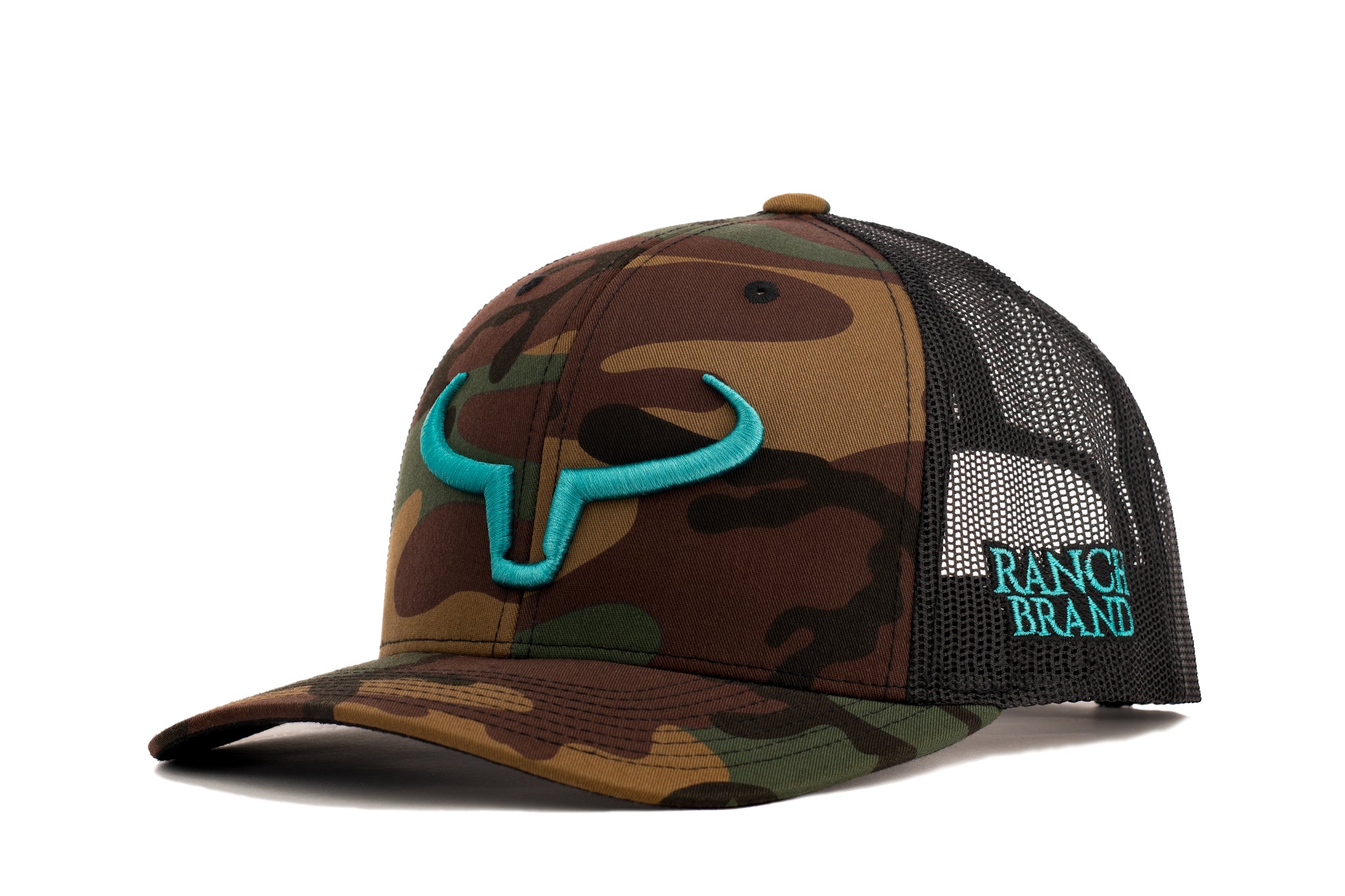 Rancher | Camo &amp; Mesh Noir | Logo Turquoise