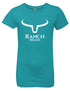 T-shirt western bleu, avec Logo Ranch brand blanc