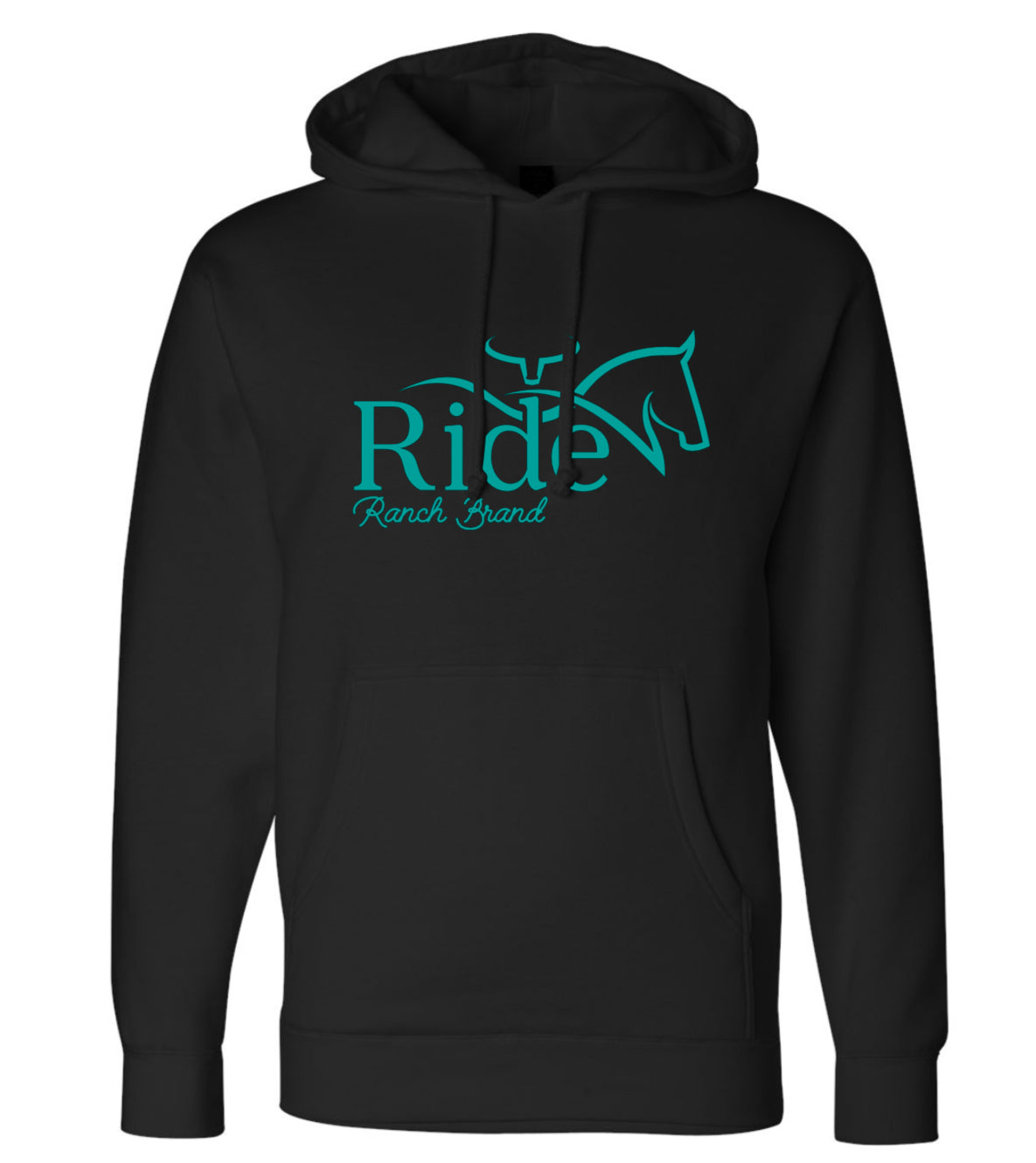 Ranch Brand | Hoodie Unisexe Ride  | Noir & Turquoise