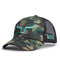 Casquette de camionneur western, a motif camo. Avec logo Ranch Brand bleu