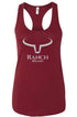 Camisole western rouge, avec logo Ranch Brand gris